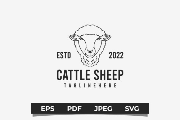 Download Sheep Line Art Style Logo Vector - Sheep line art Collection