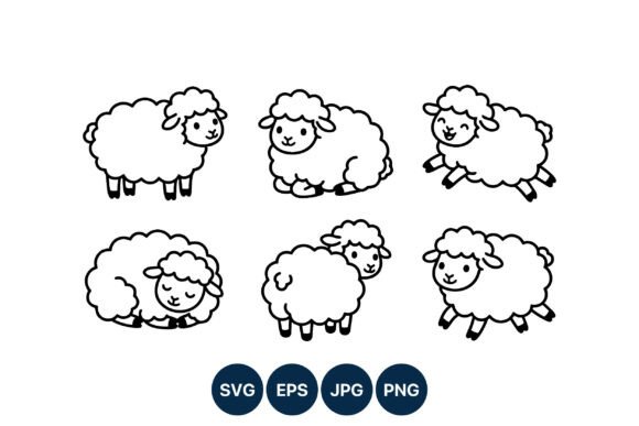 Download Cute Sheep Line Art - Sheep line art Collection