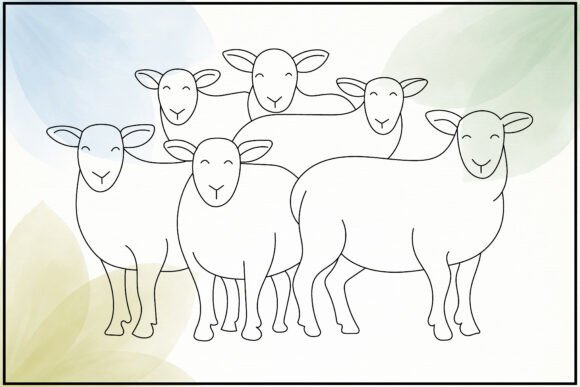 Download Herd of Sheep Line Art - Sheep line art Collection