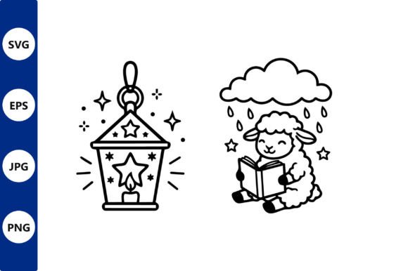 Download Lantern and Sheep Line Art - Sheep line art Collection